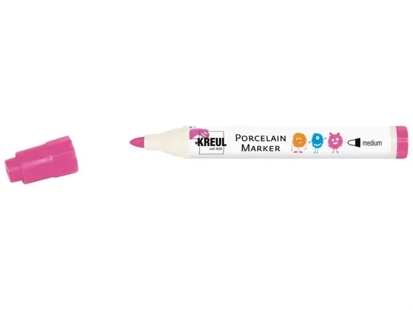 Marker copii Kreul Medium pentru portelan, varf mediu 2-4 mm, 12 culori
