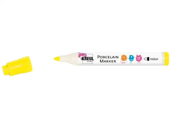 Marker copii Kreul Medium pentru portelan, varf mediu 2-4 mm, 12 culori