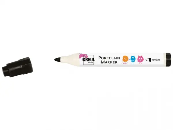 Marker copii Kreul Medium pentru portelan, varf mediu 2-4 mm, 12 culori