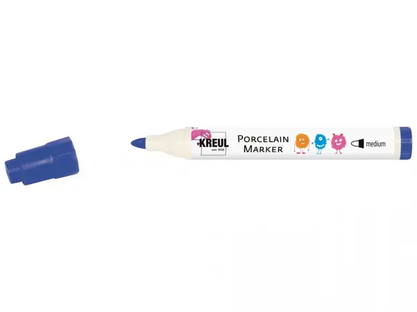 Marker copii Kreul Medium pentru portelan, varf mediu 2-4 mm, 12 culori