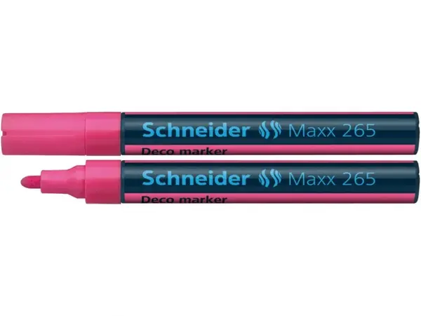 Marker cu creta lichida,varf rotund, model Schneider Maxx 265,6 culori