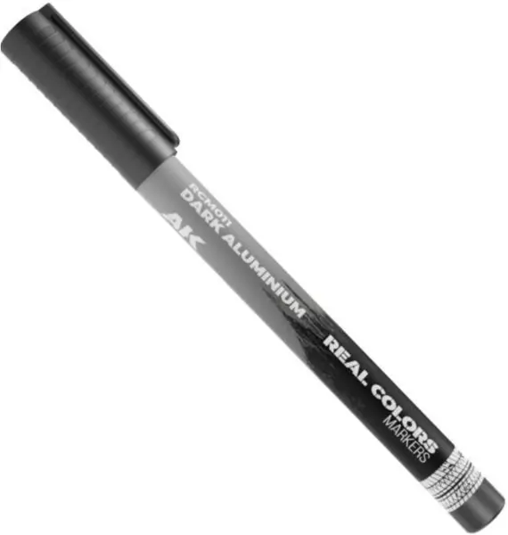 Marker cu vopsea acrilică AK Interactive - DARK ALUMINIUM (RCM011)