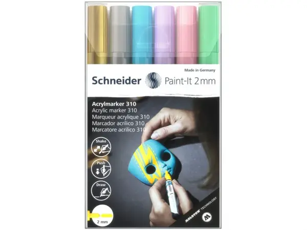 Marker cu vopsea acrilica, culori pastelate,varf rotund,Paint-It 310 2 mm