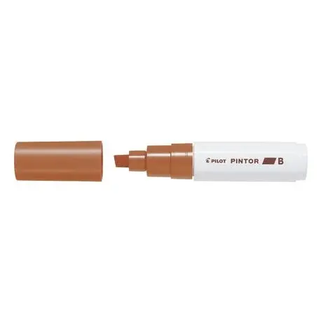 Marker cu vopsea pe baza de apa, varf tesit 8mm,Pilot Pintor, maro