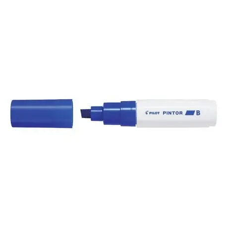 Marker cu vopsea pe baza de apa, varf tesit 8mm,Pilot Pintor, albastru