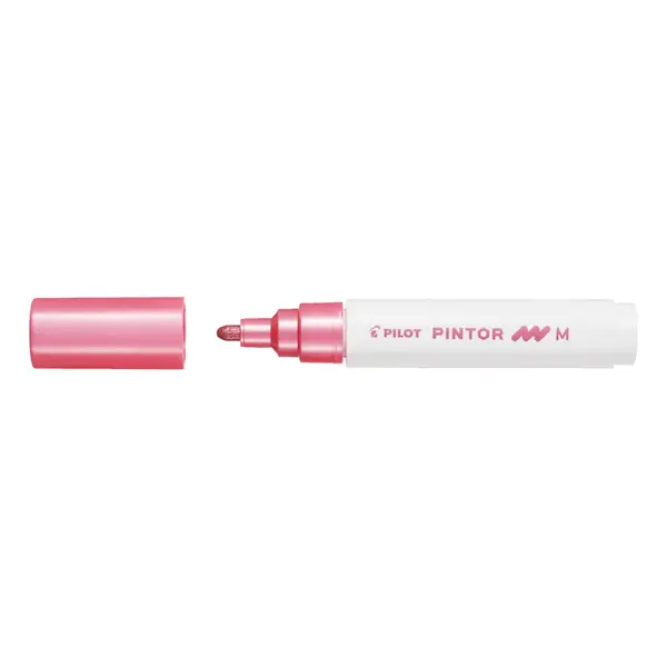 Marker cu vopsea Pilot Pintor Metalic M culori metalizate 1.4 mm varf rotund Marker cu vopsea Pilot Pintor Metalic M culori metalizate 1.4 mm varf rotund roz