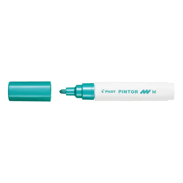 Marker cu vopsea Pilot Pintor Metalic M culori metalizate 1.4 mm varf rotund Marker cu vopsea Pilot Pintor Metalic M culori metalizate 1.4 mm varf rotund verde