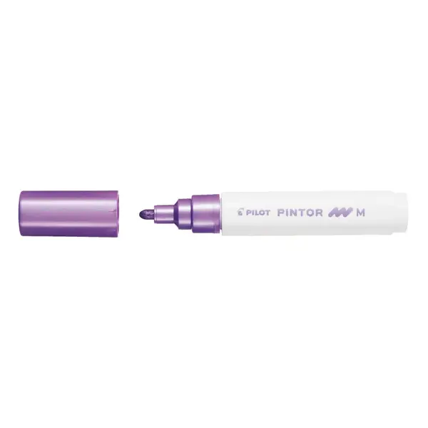 Marker cu vopsea Pilot Pintor Metalic M culori metalizate 1.4 mm varf rotund Marker cu vopsea Pilot Pintor Metalic M culori metalizate 1.4 mm varf rotund violet