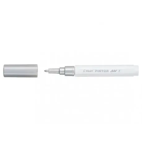 Marker cu vopsea Pintor F argintiu metalic 1.00 mm varf rotund Marker cu vopsea Pintor argintiu metalic extra F