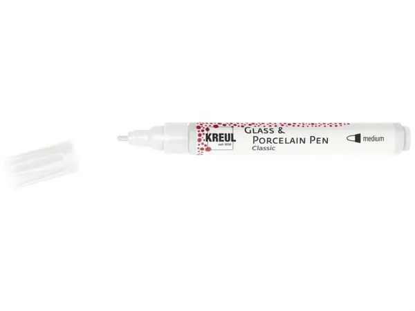 Marker Kreul Classic Medium pentru sticla si portelan, varf mediu 2-4 mm,16 culori