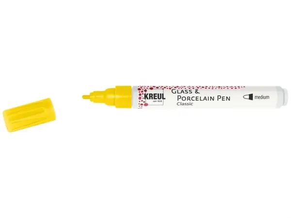 Marker Kreul Classic Medium pentru sticla si portelan, varf mediu 2-4 mm,16 culori