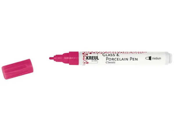 Marker Kreul Classic Medium pentru sticla si portelan, varf mediu 2-4 mm,16 culori