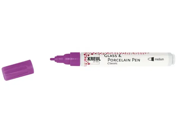 Marker Kreul Classic Medium pentru sticla si portelan, varf mediu 2-4 mm,16 culori