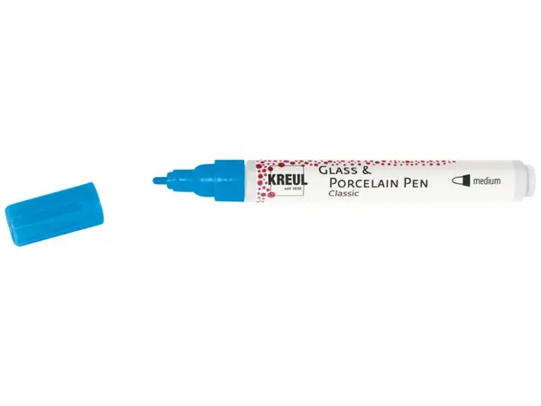 Marker Kreul Classic Medium pentru sticla si portelan, varf mediu 2-4 mm,16 culori