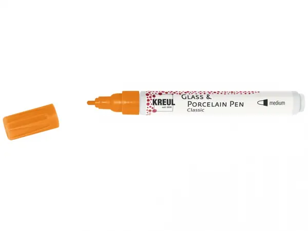 Marker Kreul Classic Medium pentru sticla si portelan, varf mediu 2-4 mm,16 culori