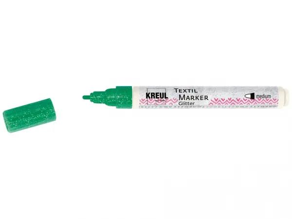 Marker Kreul Glitter pentru textile ,varf mediu 2-4 mm, 9 culori