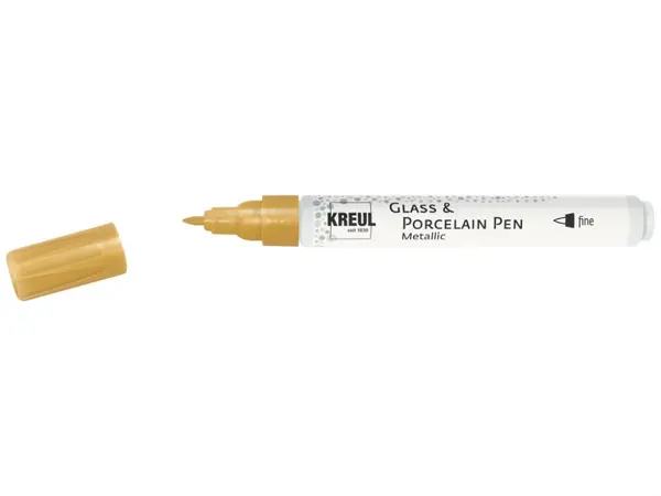 Marker Kreul Metallic Fine pentru sticla si portelan,varf fin 1-2 mm, 2 culori