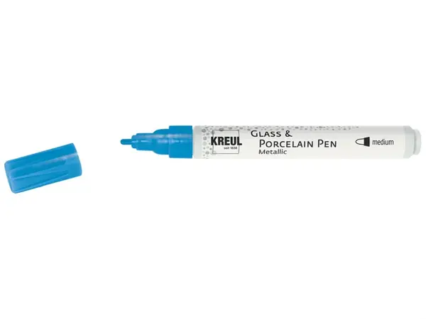 Marker Kreul Metallic Medium pentru sticla si portelan, varf mediu 2-4 mm, 10 culori