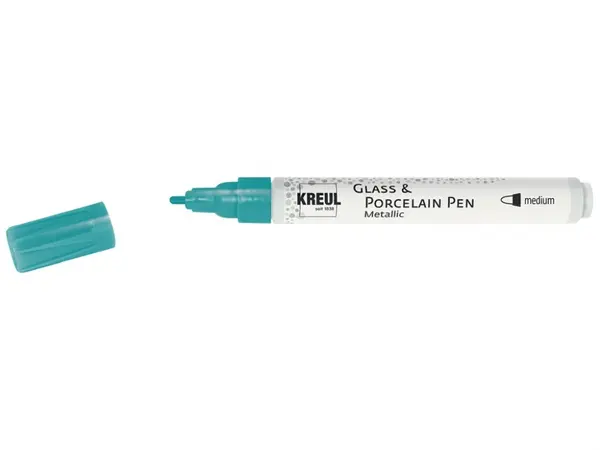 Marker Kreul Metallic Medium pentru sticla si portelan, varf mediu 2-4 mm, 10 culori