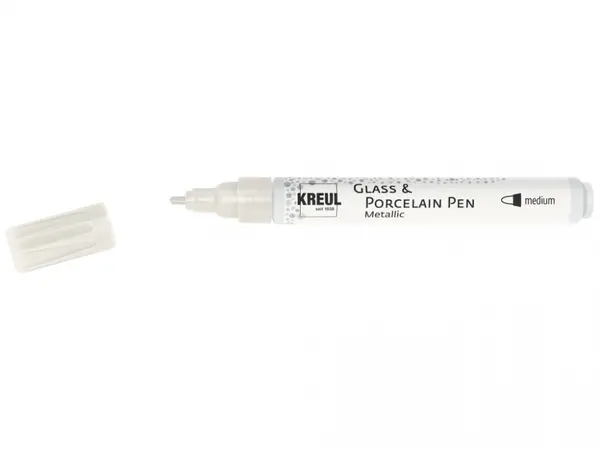 Marker Kreul Metallic Medium pentru sticla si portelan, varf mediu 2-4 mm, 10 culori
