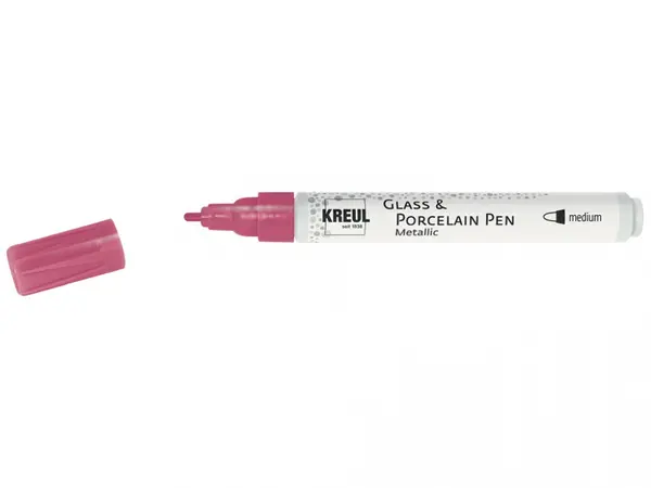 Marker Kreul Metallic Medium pentru sticla si portelan, varf mediu 2-4 mm, 10 culori