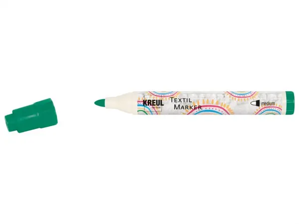 Marker Kreul pentru textile, varf mediu 2-4mm, 18 culori