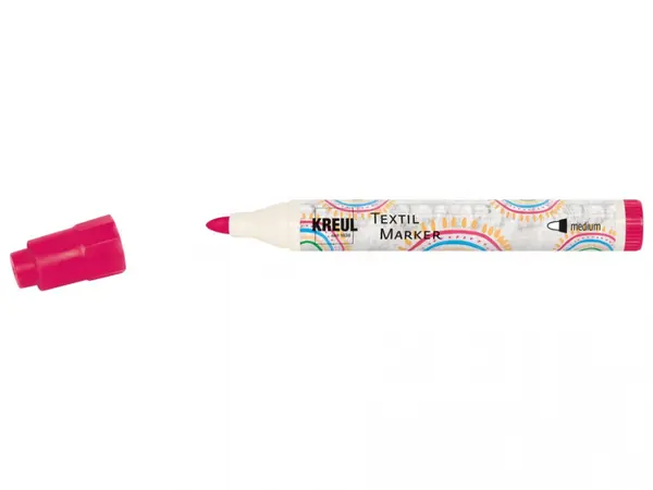 Marker Kreul pentru textile, varf mediu 2-4mm, 18 culori