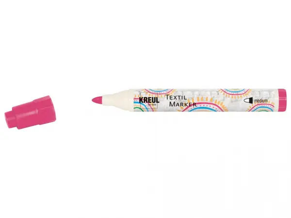 Marker Kreul pentru textile, varf mediu 2-4mm, 18 culori