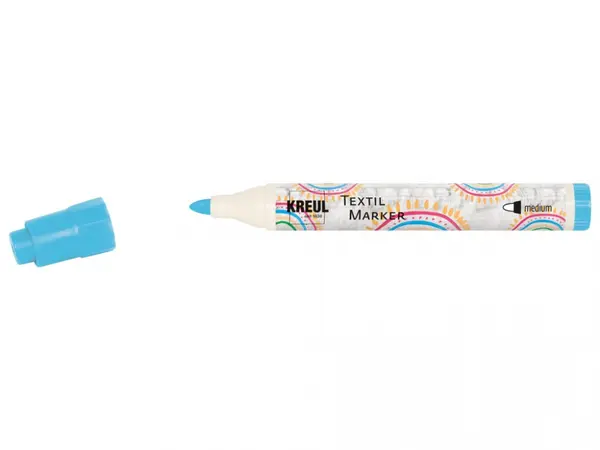 Marker Kreul pentru textile, varf mediu 2-4mm, 18 culori