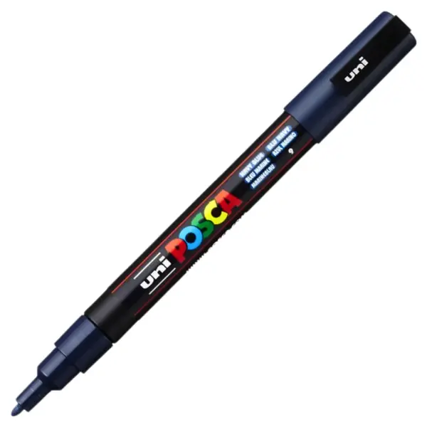 Marker PC-3M Posca cu vopsea pe baza de apa,varf fin, 0.9-1.3 mm,bleumarin