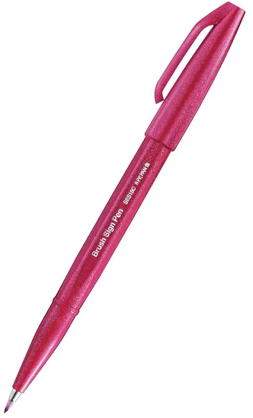 Marker pensula Pentel Sign Pen - SES15C, bordo