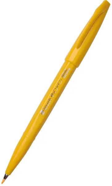Marker pensula Pentel Sign Pen - SES15C, galben