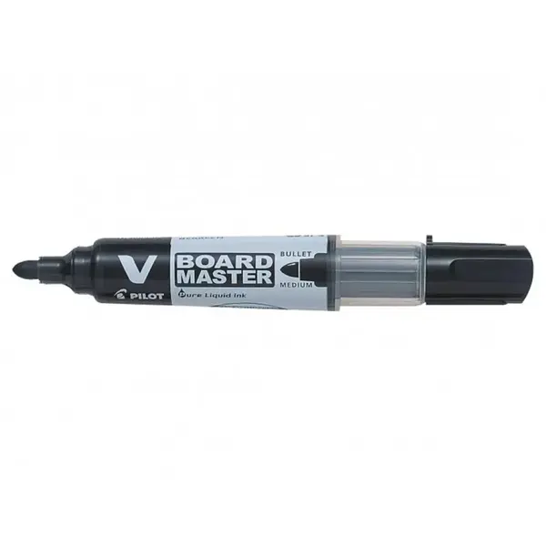Marker pentru tabla, Pilot, Medium, Bullet, VBoard Master, Negru