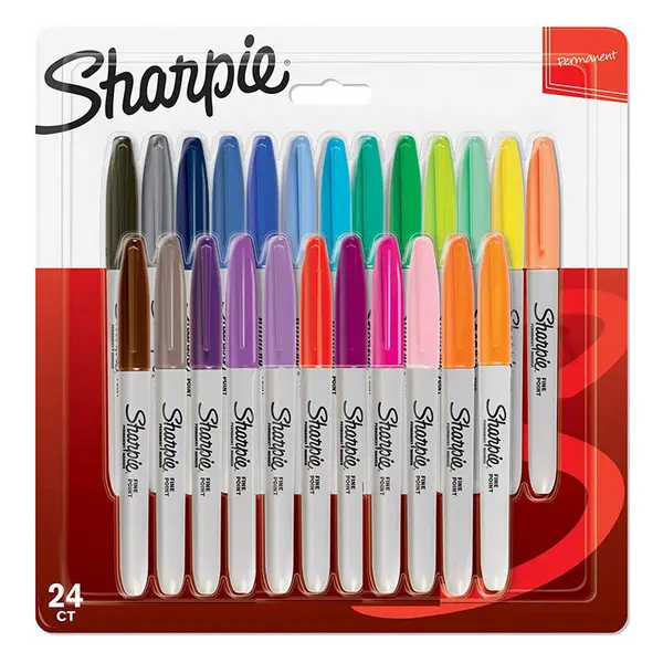 Marker permanent 0.9mm varf rotund, 24culori/set, Sharpie