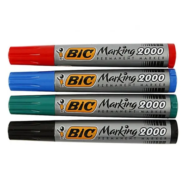 Marker permanent 2mm, varf rotund mediu, Bic 2000