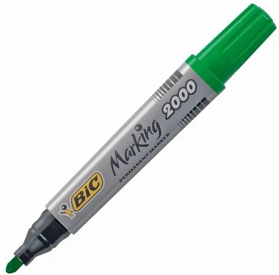 Marker permanent Bic 2000 - 5.0 mm, verde