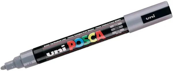 Marker permanent cu varf rotund UNI POSCA - PC-5M, 2,5 mm, gri