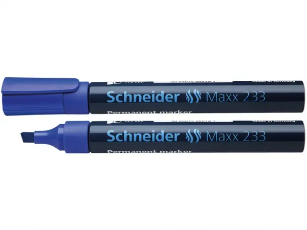 Marker permanent cu varf tesit, model Schneider Maxx 233