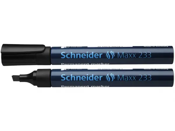 Marker permanent cu varf tesit, model Schneider Maxx 233