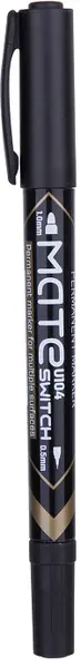 Marker permanent Deli Switch Mate - EU10420, varf dublu, negru