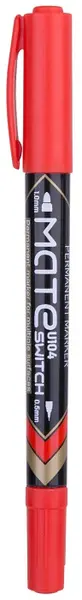 Marker permanent Deli Switch Mate - EU10440, varf dublu, rosu