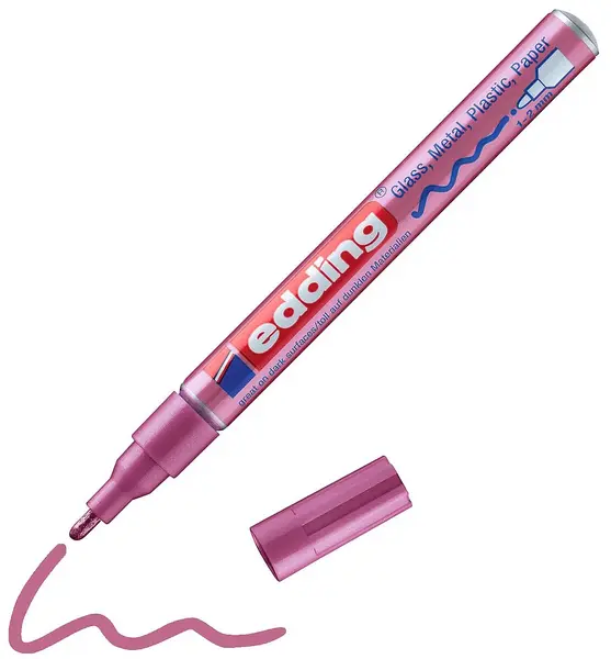 Marker permanent Edding 751 - Roz metalic