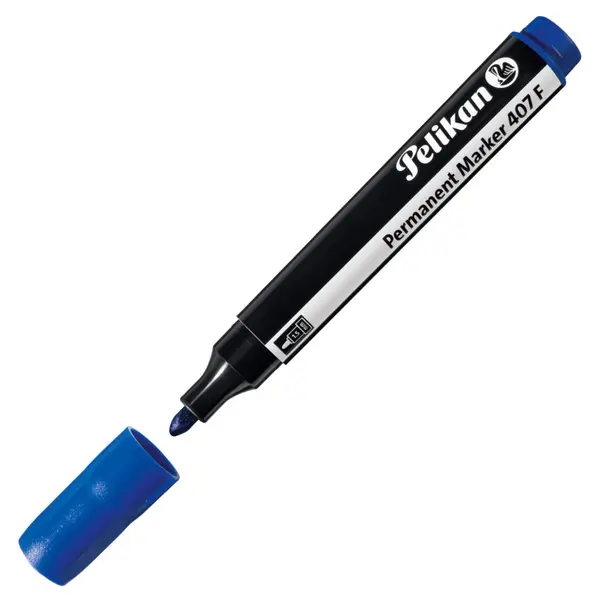 Marker permanent Pelikan 407 - Albastru, 1.5 mm