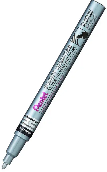 Marker permanent Pentel Paint MSP10 - 2.9 mm, argintiu