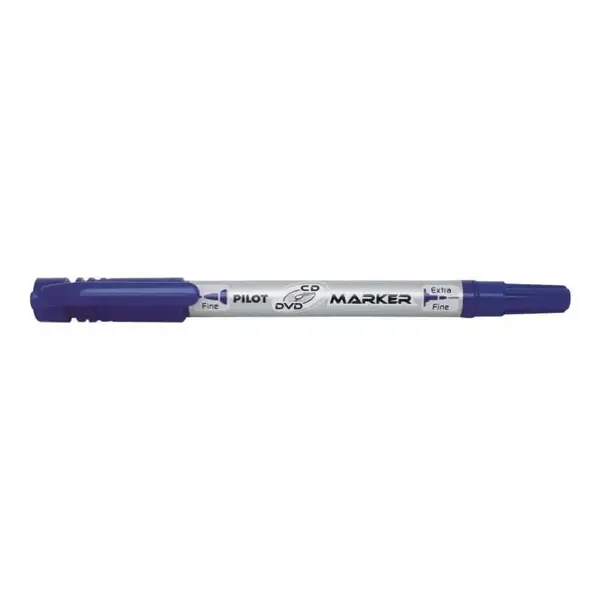Marker permanent pentru CD/DVD Pilot Twin diverse culori varf dublu Marker permanent pentru CD/DVD Pilot Twin diverse culori varf dublu albastru
