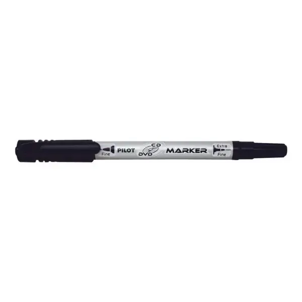 Marker permanent pentru CD/DVD Pilot Twin diverse culori varf dublu Marker permanent pentru CD/DVD Pilot Twin diverse culori varf dublu negru