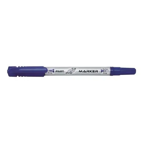 Marker permanent pentru CD DVD Pilot Twin negru si rosu 0.7mm albastru