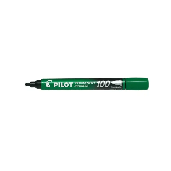 Marker permanent Pilot P100 diverse culori 1.0 mm varf rotund Marker permanent Pilot P100 diverse culori 1.0 mm varf rotund verde