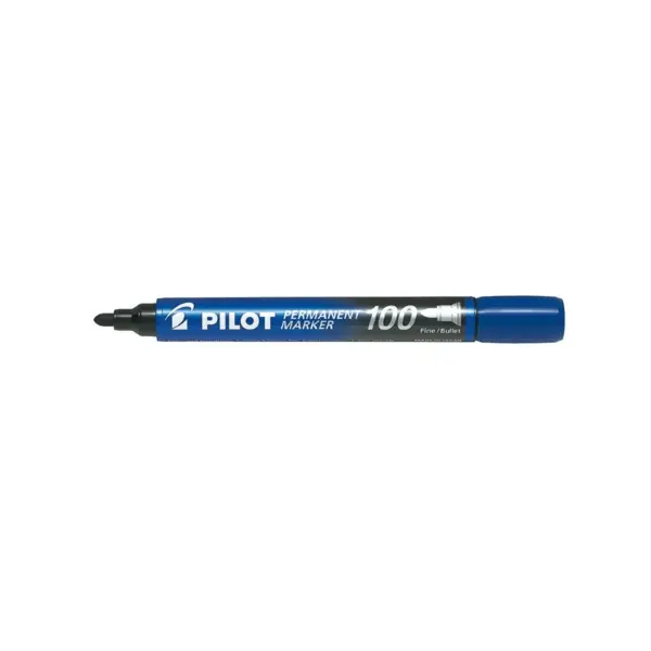 Marker permanent Pilot P100 diverse culori 1.0 mm varf rotund Marker permanent Pilot P100 diverse culori 1.0 mm varf rotund albastru