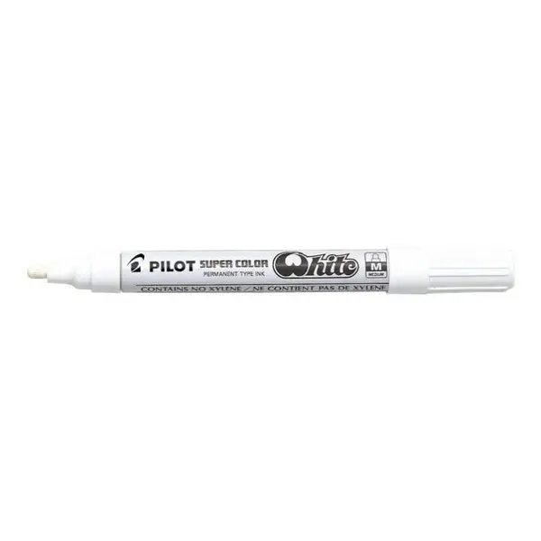 Marker permanent Pilot Super Color Medium alb 4.5 mm varf rotund Marker permanent Pilot Super Color Medium varf rotund 4.5 mm alb